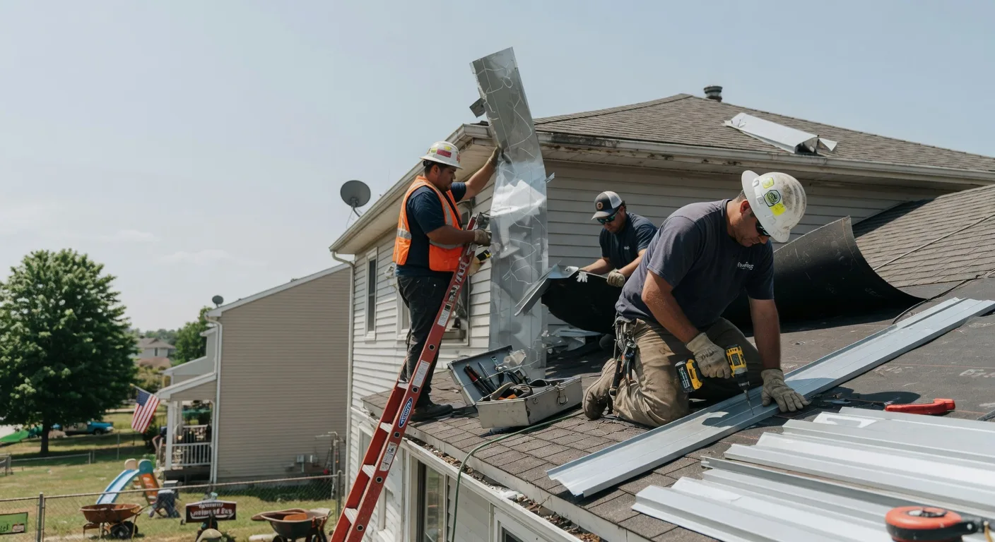 Storm Damage Metal Roof Repair in Hennessey, OK
